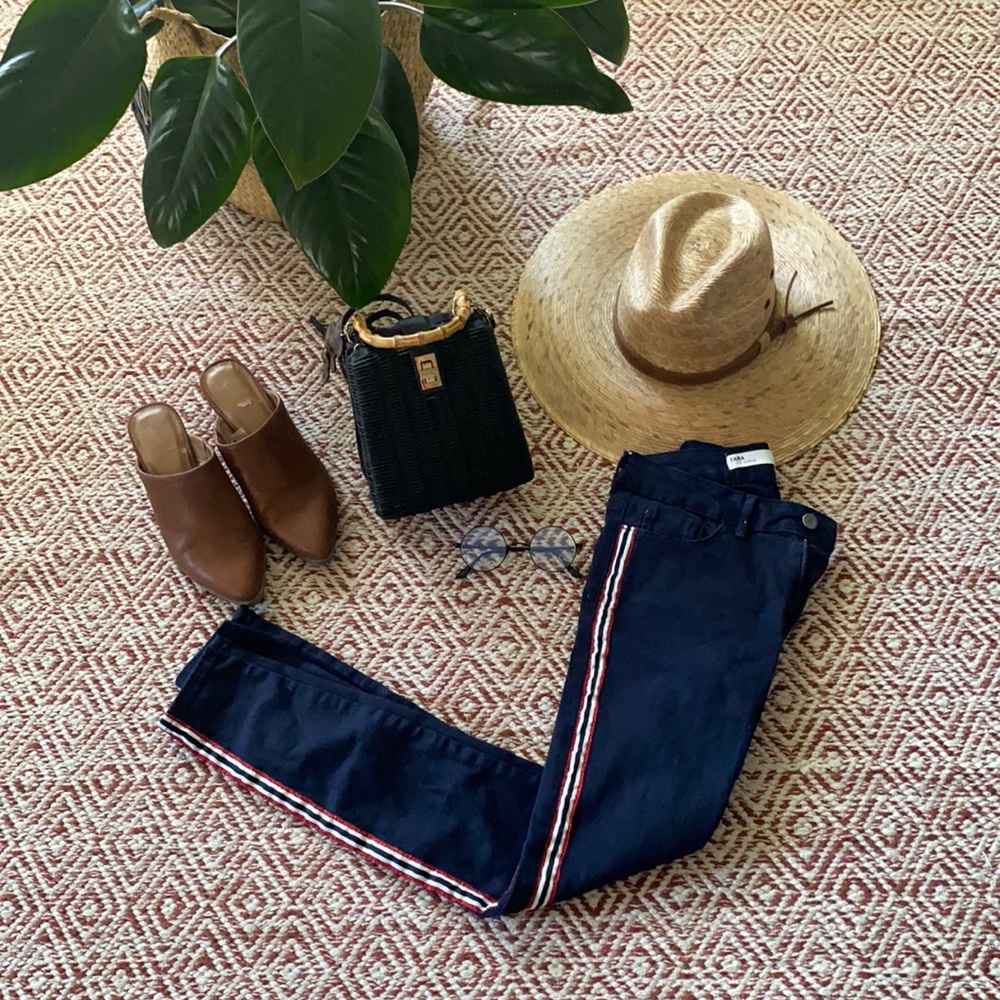 ZARA skinny jeans with stripe